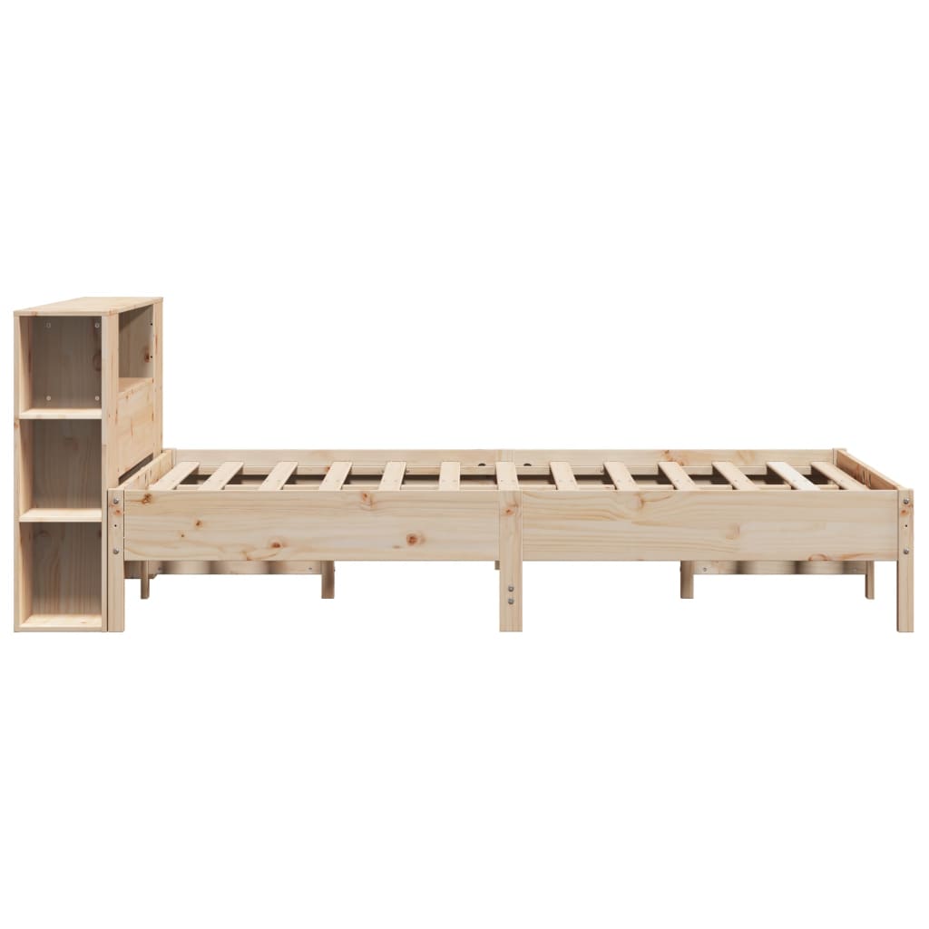 Bed Met Boekenkast Zonder Matras Massief Grenenhout 150X200 Cm