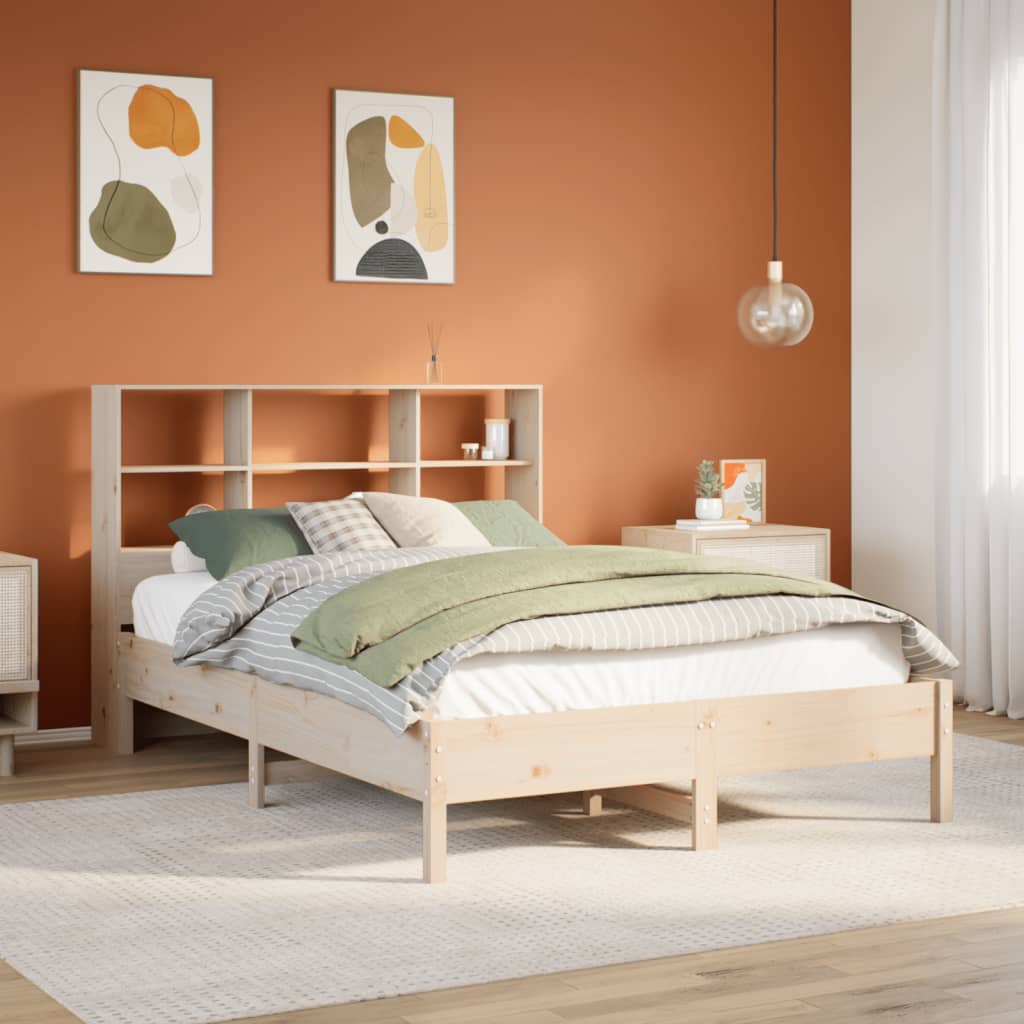 Bed Met Boekenkast Zonder Matras Massief Grenenhout