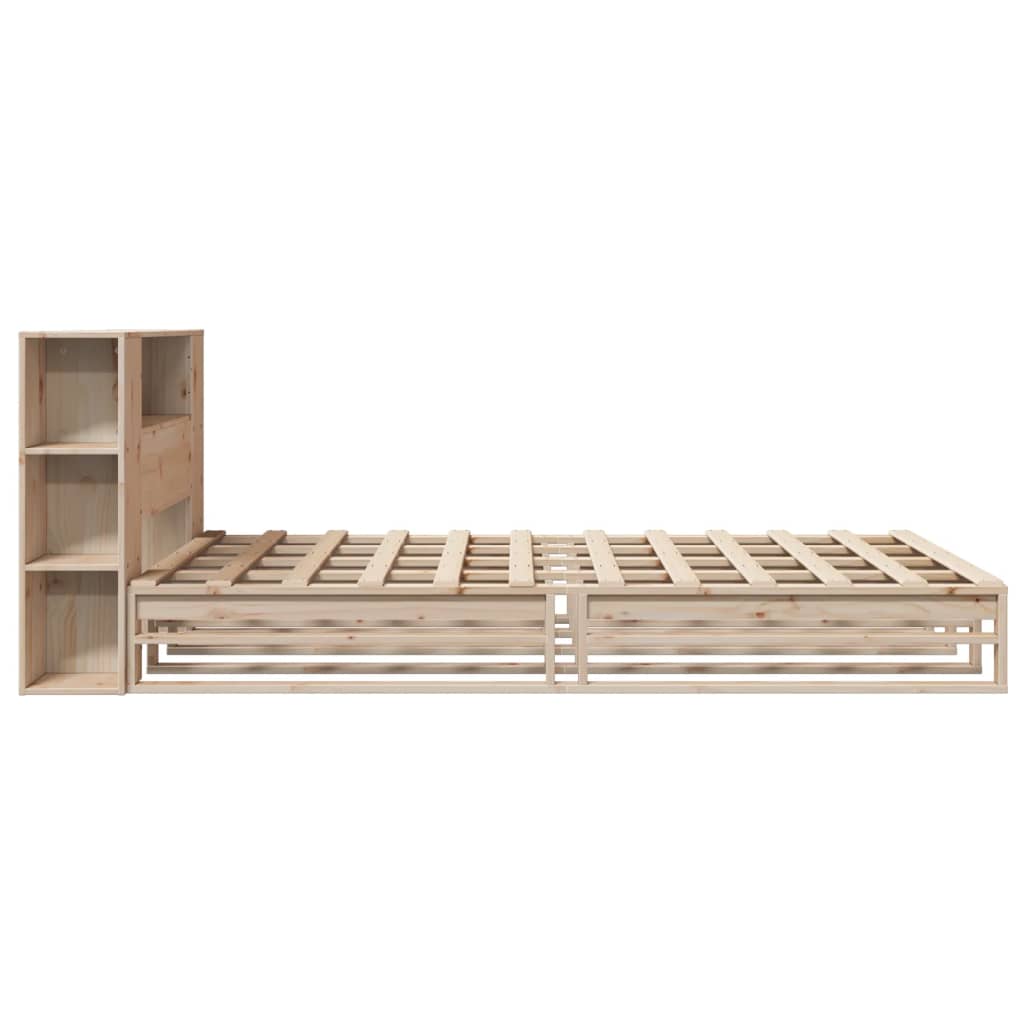 Bed Met Boekenkast Zonder Matras Massief Hout